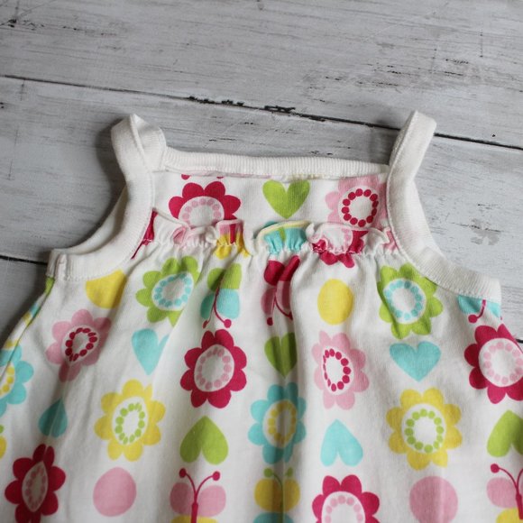 Circo Baby Girl Dress Size 3 Months White Cotton Floral Sundress - Picture 3 of 4
